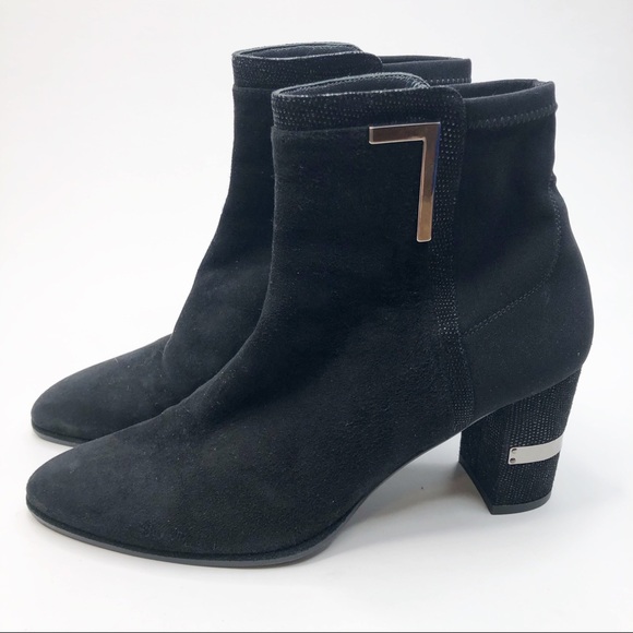 Stuart Weitzman Shoes - Stuart Weitzman Black Suede Ankle Booties